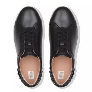 Fitflop Rally Scallop Black Leather Sneakers